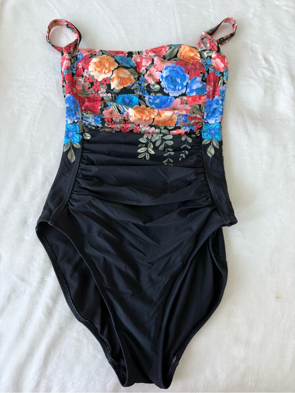 Johnny Was Black Royal Ruched One Piece Size Small D85